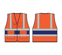 Beeswift High Visibility Executive Vest Orange/Navy Blue 5XL HVV45N5xL