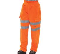 Beeswift High Visibility Fleece Jogging Bottoms Orange M BSJBORM