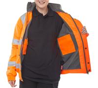 BEESWIFT High Visibility Fleece Lined Bomber Jacket Orange 2XL