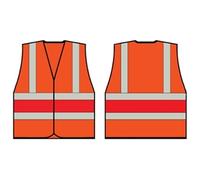 Beeswift Orange Hi-Vis Vest with Red Band - Size Small
