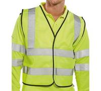 Beeswift High Visibility Short Length Waistcoat App G Saturn Yellow XL