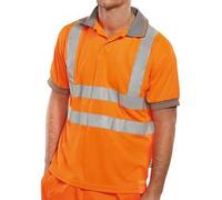 Beeswift - Short Sleeve Hi Vis Polo Shirt - Certified Orange Hi Vis Shirt - 100% Polyester T Shirt - Work Wear, Womens and Mens Workwear - Polo Shirts for Work, Reflective Clothes - Size XL