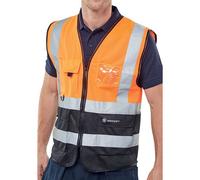 Beeswift High Visibility Two Tone Executive Waistcoat Orange/Black M HVWCTTORBLM
