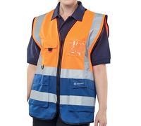 Beeswift TWO TONE EXECUTIVE WAISTCOAT ORANGE/NAVY MED