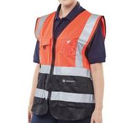Beeswift High Visibility Two Tone Executive Waistcoat Red/Black L