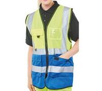 Beeswift High Visibility Two Tone Executive Waistcoat Yellow/Blue 6XL