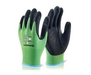 Beeswift Kutstop Microfoam Nitrile Gloves Cut Level 5 Green XL KS15xL