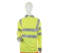 Beeswift Ladies High Visibility Long Sleeve Polo Shirt Saturn Yellow L LPK22SYL
