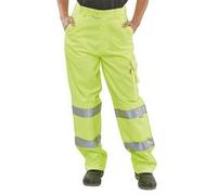 Beeswift Ladies Polycotton High Visibility Trousers Saturn Yellow 34