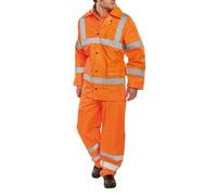 Beeswift Lightweight EN471 EN343 Jacket/Trouser Suit Orange M TS8ORM