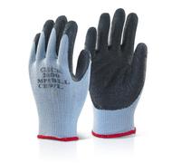 Beeswift Mp1Bl Mens Work Gloves 2.2.4.3 Latex Palm Coating General Handling (Pack Of 12 Pairs), 8 - Medium, Black