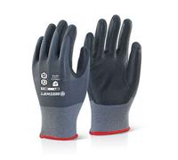Beeswift Nitrile PU Mix Coated Gloves Black/Grey Size M