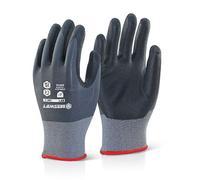 Beeswift NITRILE PU MIX COATED GLOVES BLACK/GREY XXL