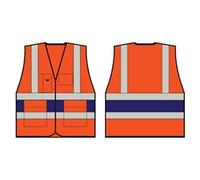 Beeswift Orange Executive Vest with Navy Blue Band Lge