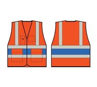 Beeswift Orange Executive Vest with Royal Blue Band Lge