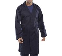 POLY COTTON WAREHOUSE COAT NAVY BLUE 38