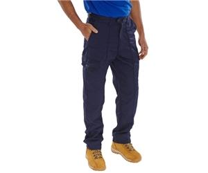 Beeswift Poly Cotton Work Trousers Navy Blue 50S