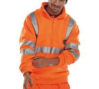 Beeswift Quarter Zipped Hi Vis Sweatshirt Orange L BSZSSENORL