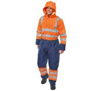 BEESWIFT Thermal Two-Tone HI-VIS Waterproof Overall Orange/Navy XXL