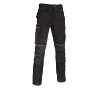 beeswift Tornio Softshell Fleece Lined Workwear Trousers Lightweight Cargo Pocket Windproof Waterproof Pants - Black - 30-Tall