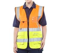 Beeswift Two Tone Executive Waistcoat Orange / Saturn Yellow L