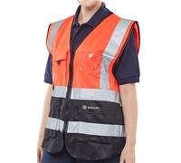 Beeswift Two Tone Executive Waistcoat Red / Black Xs