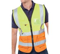 Beeswift TWO TONE EXECUTIVE WAISTCOAT SY/ORANGE SIZE MEDIUM