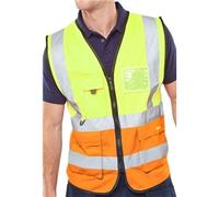 Beeswift Two Tone Executive Waistcoat Saturn Yellow / Orange XL