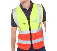 (4XL) Beeswift - TWO TONE EXECUTIVE WAISTCOAT 14 Colour Options - Hi Vis