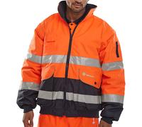 B Seen Europa 5 In 1 High Visibility Reflective Weatherproof Bomber Jacket S-6XL