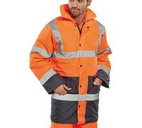 Beeswift Two Tone High Visibility Traffic Jacket Orange/Navy Blue S TJSTTENGORNS