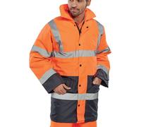 Beeswift Two Tone High Visibility Traffic Jacket Orange/Navy Blue S TJSTTENGORNS