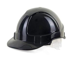 Beeswift Vented Economy Safety Helmet with ABS Shell PPE Workwear Personal Protective Equipment Safety Gear Hard Hat Protective Headgear- Black - BBEVSHBL