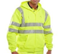 Beeswift Zip Up Hooded High Visibility Sweatshirt