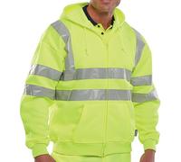 Beeswift Zip Up Hooded High Visibility Sweatshirt Saturn Yellow M BSHSSENSYM