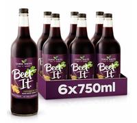 Beet It Organic Beetroot Juice with Ginger 750ml Bottles - Vegan - Picked and Pressed - No Added Sugar (Pack of 6)