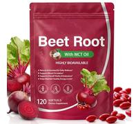 Beet Root Capsules, 20:1 Extract, Highly-Concentrated Beet Root Extract for Nitric Oxide Booster, Circulation & Vitality, Energy Level Support, with MCT Oil for Better Absorption| 120 Pcs