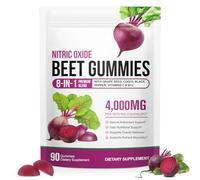 Beet Root Gummies for Blood Pressure, Heart Health Support, Energy Level Suport, Promoting Nitric Oxide, Enriched with 200mg CoQ10 & Beet Root Extract, Vitamin B12, C, Sugar-Free | 90 Chews