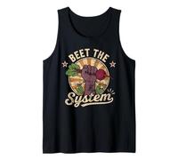 Beet the System Funny Gardening Retro Backyard Farming Tank Top