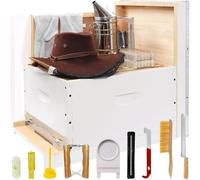 BeeTech 10 Frame Beehives Starter Kit Hand Painted Bee Hives Boxes Starter Kit Includes Beekeeping Supplies Tools and Bee Suit Assembled