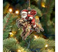 BEETHIS Funny Border Terrier Santa Christmas Ornament 2025 -2D Flat Acrylic Santa and Dog Car Hanging Ornament Decoration -Hilarious for Dog Lovers -Unique Border Terrier Xmas Decor 3.5''