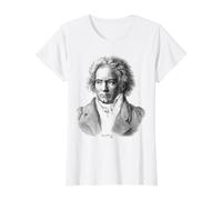 Beethoven Ludwig Van Beethoven Value Graphic T-Shirt, Women, White, M