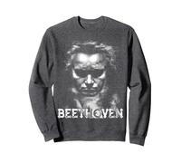 Beethoven-Portrait Ludwig Van Beethoven Classical music Sweatshirt, Adult Unisex, Dark Heather Grey, Large