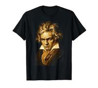 Beethoven-Portrait Ludwig Van Beethoven Classical Music T-Shirt, Men, Black, Medium
