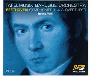 BEETHOVEN/TAFELMUSIK BAROQUE ORCH/WEIL: BEETHOVEN SYMPHONIES 1 - 4 & OVERTU - CD