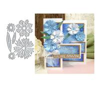 BeetirryHu 3D Flowers Metal Die Cuts, Cornflower Flowers Metal Cutting Dies, Art Deco Scrapbooking Die Cuts