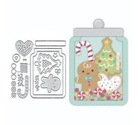 BeetirryHu Christmas Cookie Jar Metal Cutting Dies, Paper Cards Cutting Dies, Cut Stencils for DIY Embossing, Card Making, Book Tags, Decorative Paper Dies, Scrapbooking