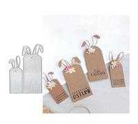BeetirryHu Cute Bunny Tags Metal Die Cuts, Cute Bunny Tags Metal Cutting Dies, Card Paper Craft DIY Template, Album Embossing Paper Dies for Card Making Scrapbooking