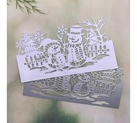BeetirryHu Snowman Frame Metal Die Cuts, Winter Snowman Metal Cutting Dies, Art Deco Style, Carbon Steel, 6.1 x 3.7 inches