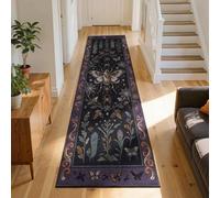 Beetle Butterfly Runner Rug 160x230cm, Non-Slip Foldable Hallway Carpet | Gothic Spider Web Floral Rune Insect Rug Long Floor Mat for Entryway Corridor Farmhouse Hallway Living Room Kitchen Office